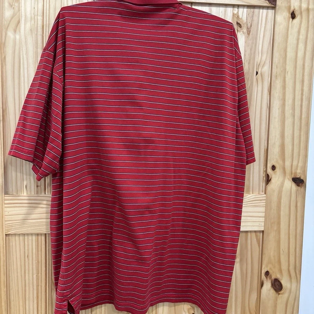 Georgia Bulldogs UGA Red Stripe Polo Mens XL 100% Mercerized Cotton Soft Vtg